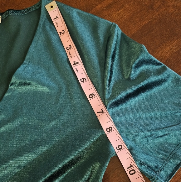 ZARA - MD Trafaluc Emerald Green Velvet Midi Formal Dress - Picture 7 of 11